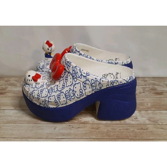 Hello Kitty Siren Crocs 50th Anniversary Womens 8 Chunky Heels Whimsical Funky - Picture 5 of 14